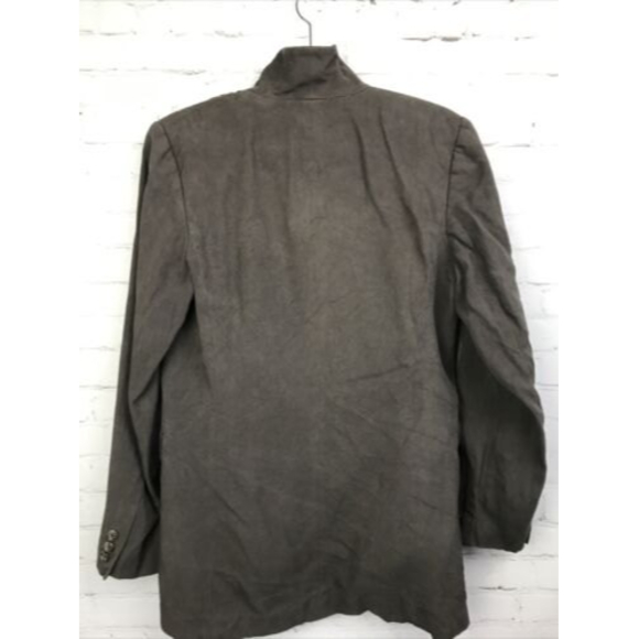 Vintage BANANA REPUBLIC Dark Khaki Silk Rayon Jacket Blazer size 4 - Picture 2 of 7